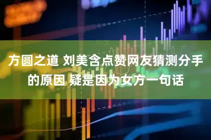 方圆之道 刘美含点赞网友猜测分手的原因 疑是因为女方一句话