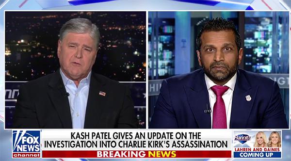 创盈在线 FBI局长：嫌犯曾写过一张小纸条，“一有机会就干掉查理·柯克”